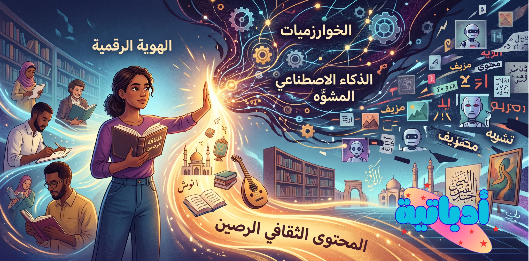 أدباتية: يشهد العالم اليوم ثورة تكنولوجية هائلة تقودها أدوات الذكاء الاصطناعي التوليدي، غير أن هذه الثورة تحمل في طياتها تحديًا خطيرًا يمس عمق الهوية الثقافية والتراث الشعبي للمنطقة العربية، فعندما يبحر المستخدم في محركات البحث أو يستجوب منصات الذكاء الاصطناعي، يصطدم غالبًا بـ «محتوى مشوّه» يقدّم معلومات مغلوطة أو مشوشة عن التاريخ الإقليمي والملامح البصرية واللفظية العربية، ويعود هذا الخلل أساسًا إلى شحّ المحتوى الرقمي الموثق والوقور الذي يعبّر عن الأصالة العربية بلغة سليمة وببيانات دقيقة، مما يترك الساحة الافتراضية لعقول اصطناعية تتغذى على مصادر سطحية أو مستشرقة لا تدرك أبعاد الخصوصية الثقافية للمنطقة.